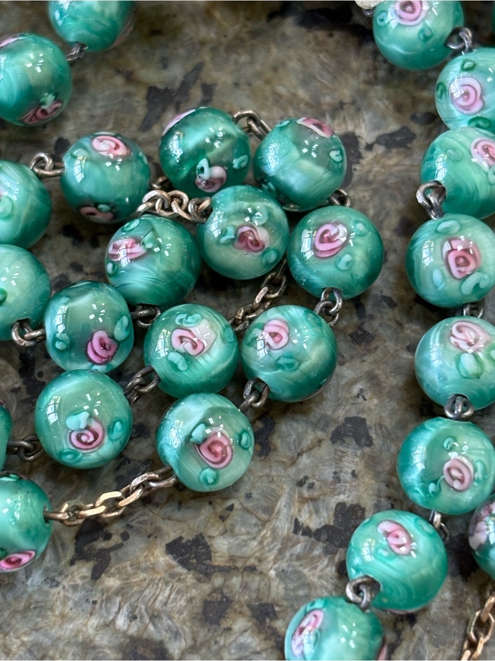 Stunning nwt Sterling Silver made in Italy Murano glass bead rosary necklace - Picture 6 of 6